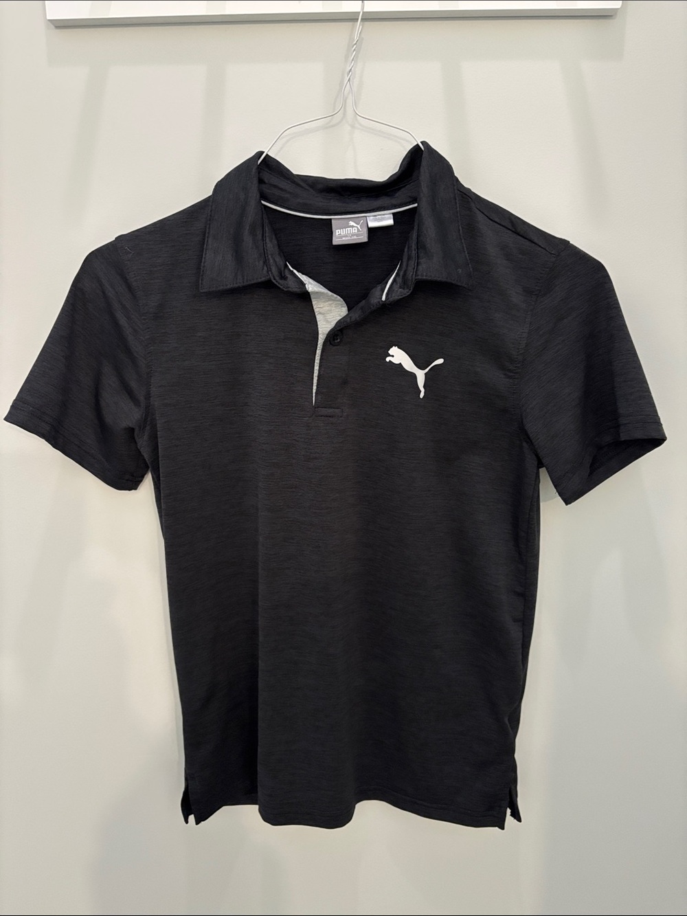 Puma Black Polo with White Puma Logo
